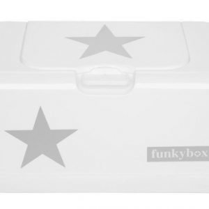Funkybox Säilytysrasia puhdistuspyyhkeille Valkoinen/tähti