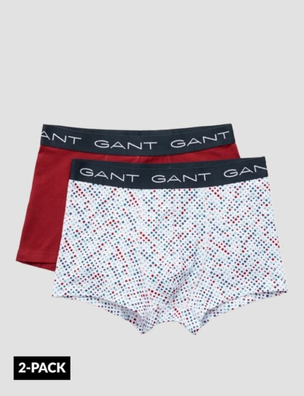 Gant 2 Pack Boys Trunk Diamond Confetti Bokserit Valkoinen