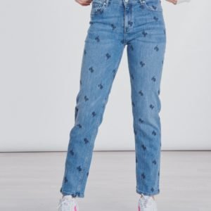 Gant Ao Embroidered Cropped Jean Farkut Sininen