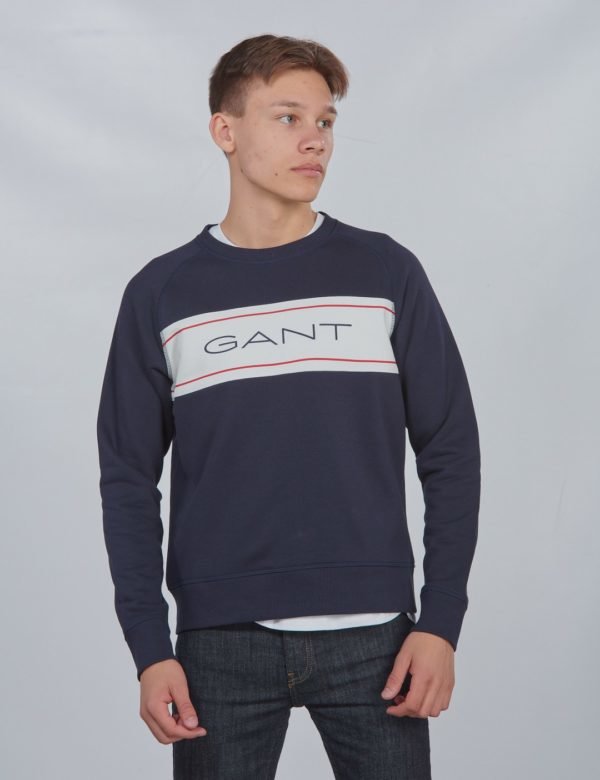 Gant Archive C Neck Sweat Neule Sininen