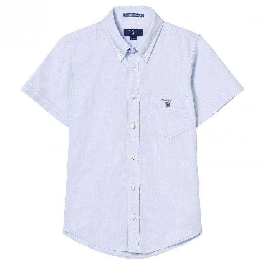 Gant Blue Oxford Short Sleeve Shirt Kauluspaita