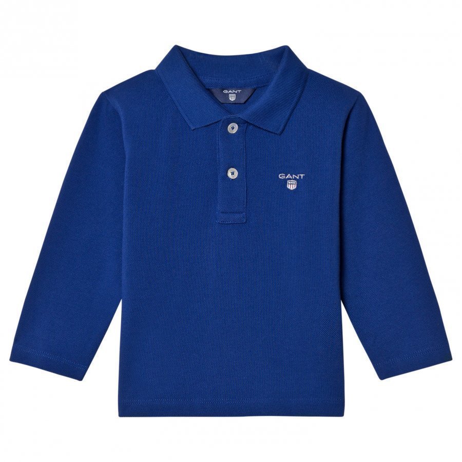 Gant Blue Shield Long Sleeve Pique Polo Pikeepaita