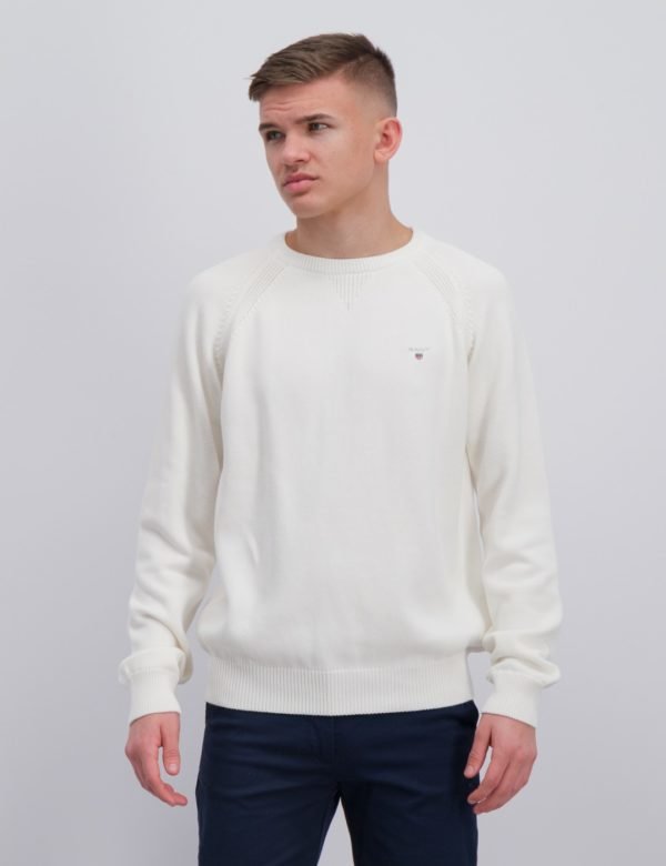 Gant Casual Cotton Crew Neule Valkoinen