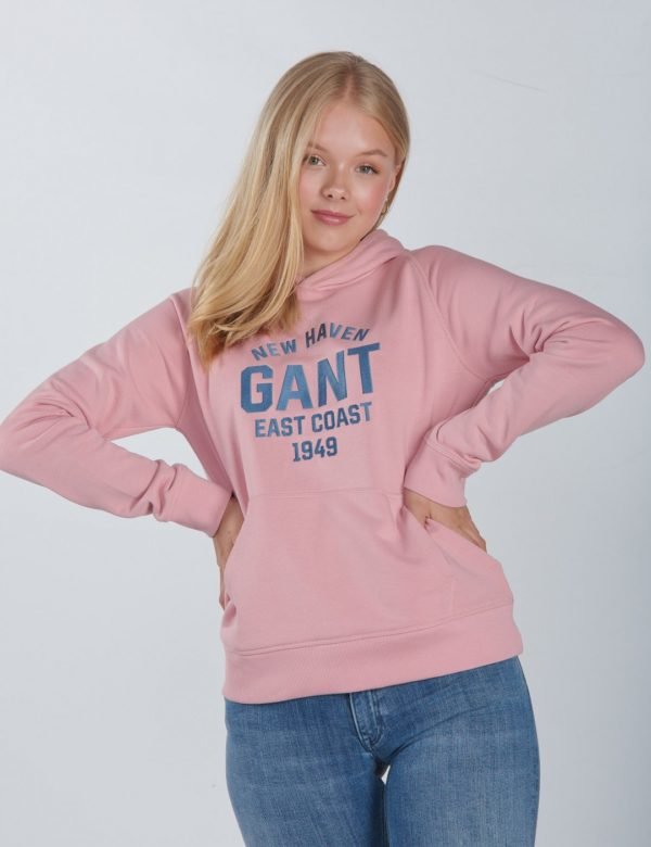 Gant Collegiate Gant Logo Hoodie Huppari Vaaleanpunainen