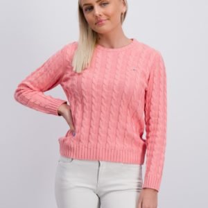 Gant Cotton Cable Crew Neule Vaaleanpunainen