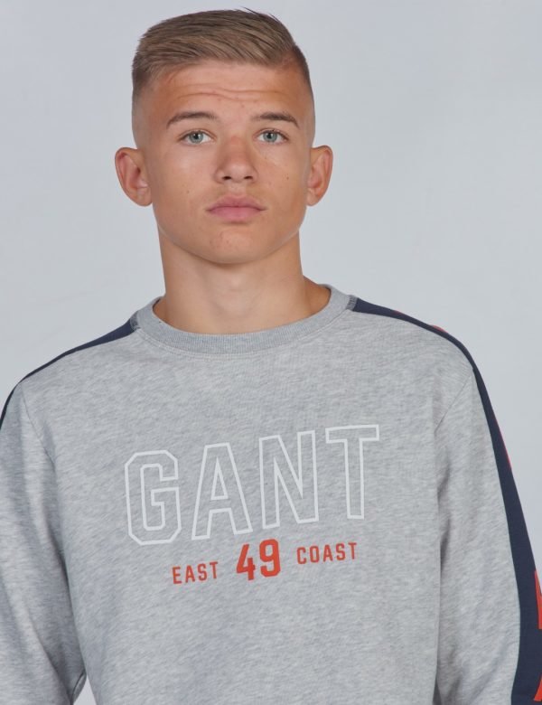 Gant D1. Gant Color Block C Neck Sweat Neule Harmaa