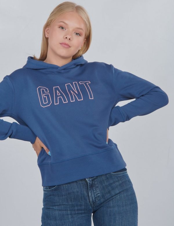 Gant D1. Gant Cropped Hoodie Huppari Sininen