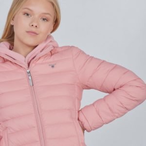 Gant D1. Light Weight Hooded Puffer Takki Vaaleanpunainen