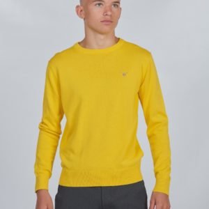 Gant D1.  Lt Wt Cotton Crew Neule Keltainen