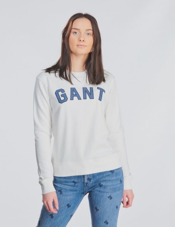 Gant Gant Casual C Neck Sweat Neule Valkoinen