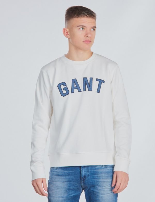 Gant Gant Casual C Neck Sweat Neule Valkoinen