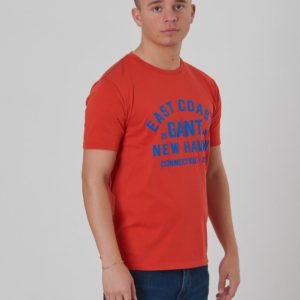 Gant Gant Collegiate Print Ss T Sh T-Paita Oranssi