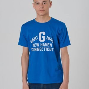 Gant Gant Collegiate Print Ss T Sh T-Paita Sininen