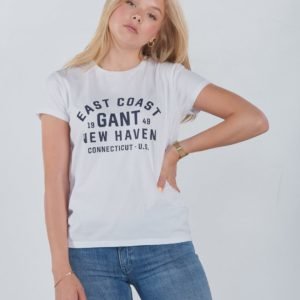 Gant Gant Collegiate Ss T Shirt T-Paita Valkoinen