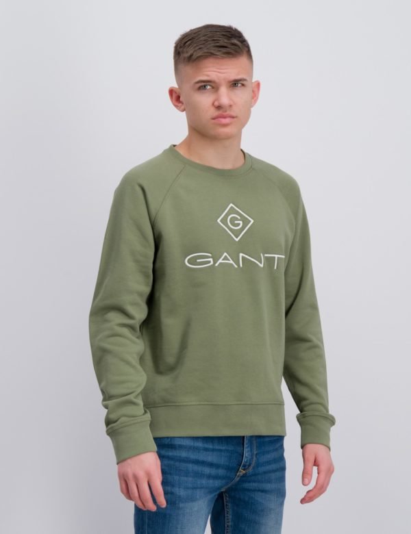 Gant Gant Lock Up Sweat C Neck Neule Vihreä