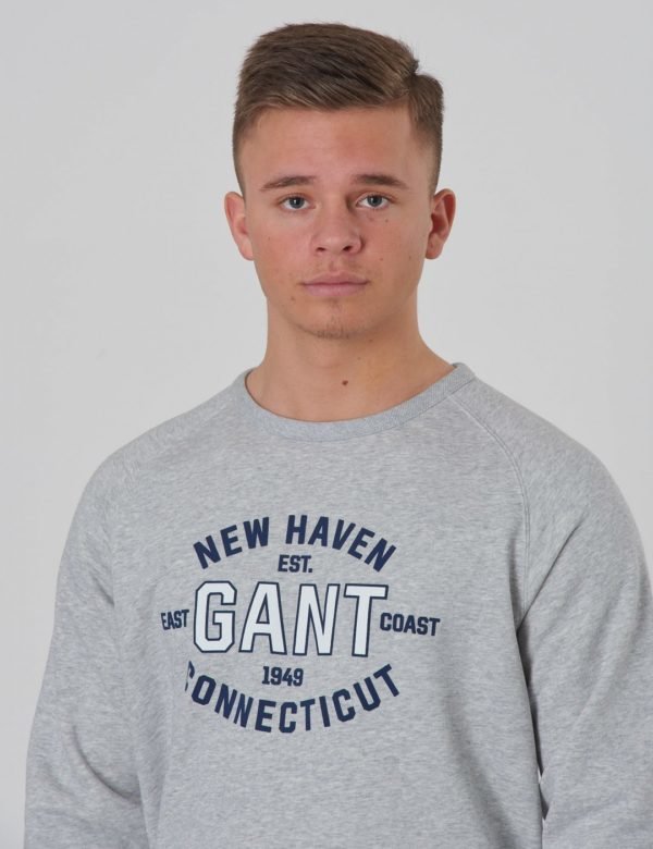 Gant Gant Logo C Neck Sweat Neule Harmaa