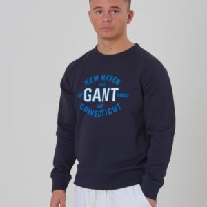 Gant Gant Logo C Neck Sweat Neule Sininen