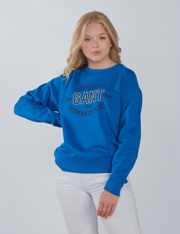 Gant Gant Logo C Neck Sweat Neule Sininen