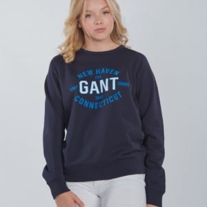 Gant Gant Logo C Neck Sweat Neule Sininen