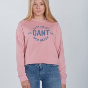 Gant Gant Logo C Neck Sweat Neule Vaaleanpunainen