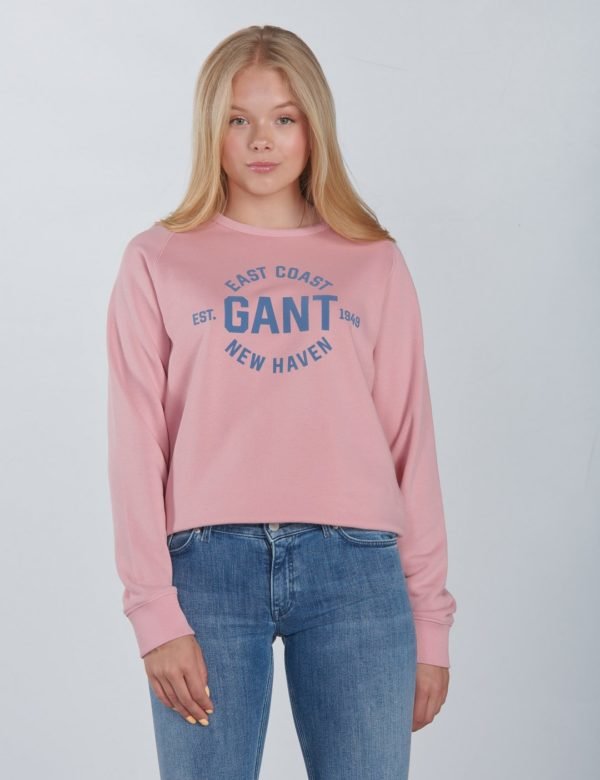 Gant Gant Logo C Neck Sweat Neule Vaaleanpunainen