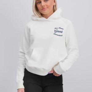 Gant Gant Script Logo Hoodie Neule Valkoinen