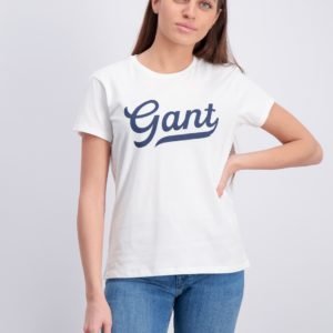 Gant Gant Script Logo T Shirt T-Paita Valkoinen