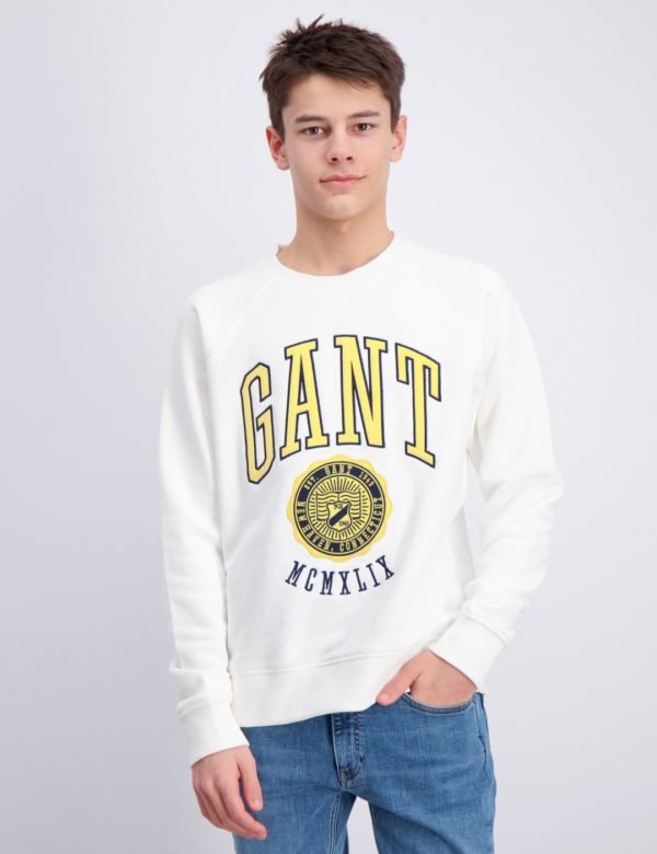 Gant Gant Varsity C Neck Sweat Neule Valkoinen