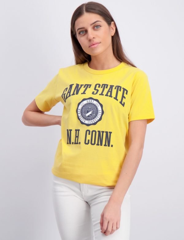 Gant Gant Varsity T Shirt T-Paita Keltainen