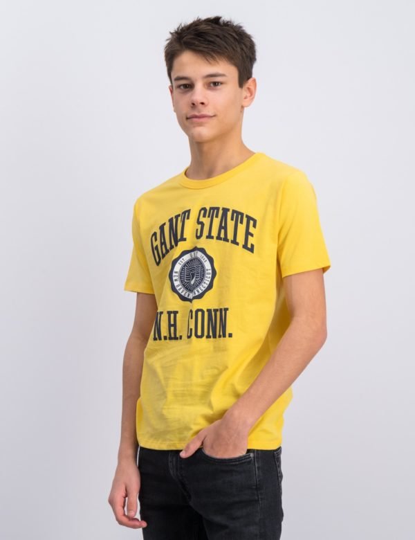 Gant Gant Varsity T Shirt T-Paita Keltainen