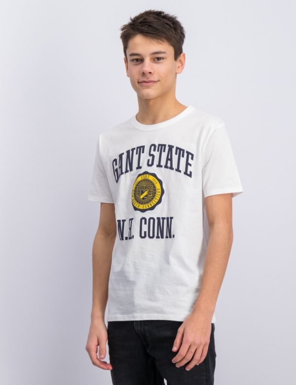 Gant Gant Varsity T Shirt T-Paita Valkoinen