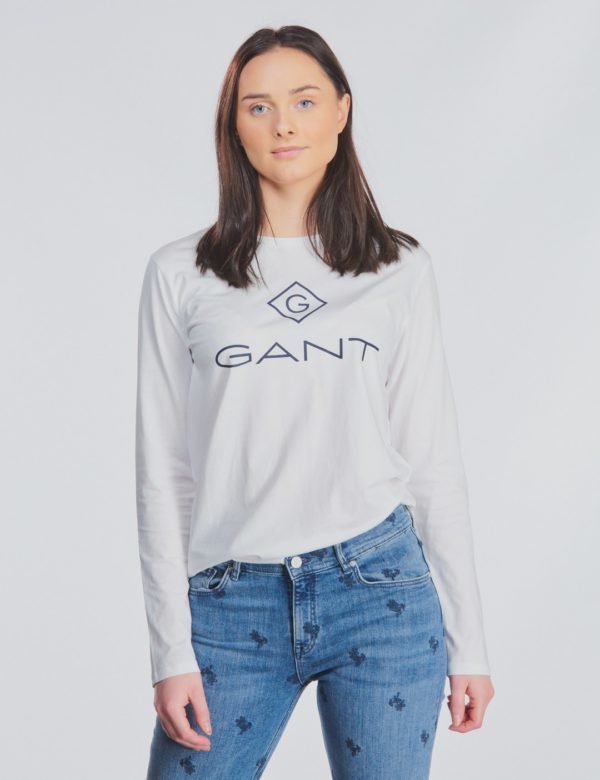 Gant Lock Up Long Sleeve Paita Valkoinen