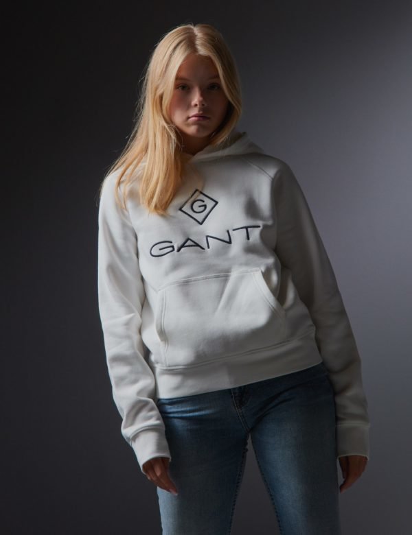 Gant Lock Up Sweat Hoodie Huppari Valkoinen