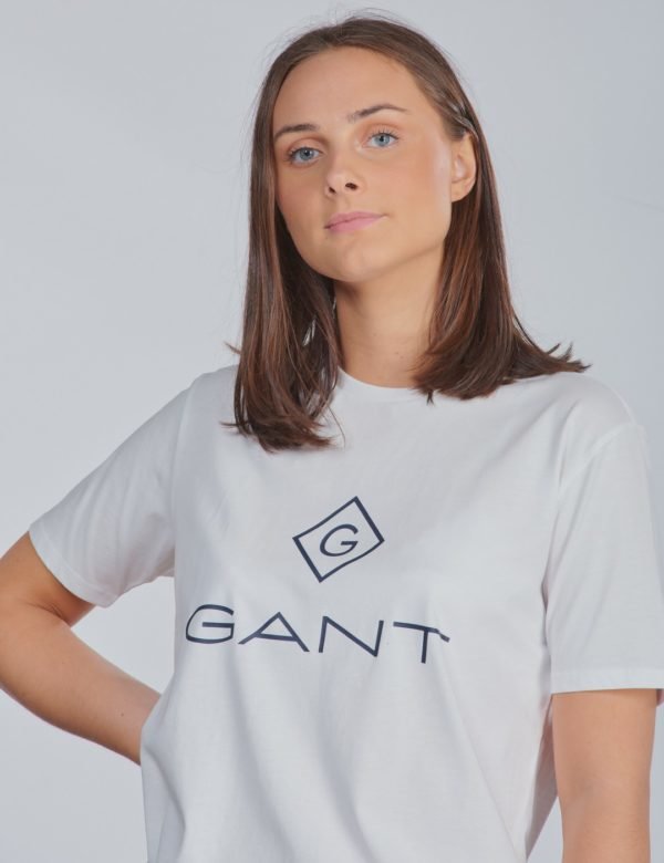 Gant Lock Up T Shirt T-Paita Valkoinen