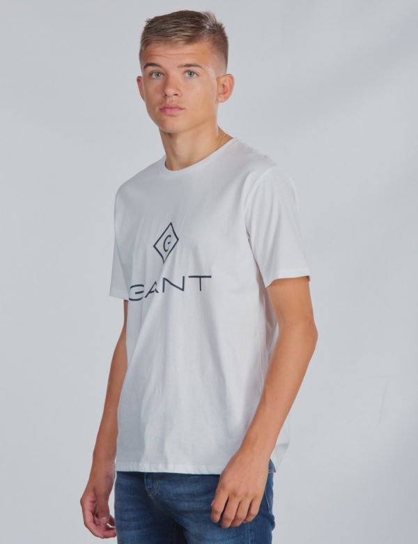 Gant Lock Up T Shirt T-Paita Valkoinen