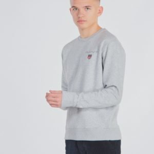 Gant Medium Shield Sweat C Neck Neule Harmaa