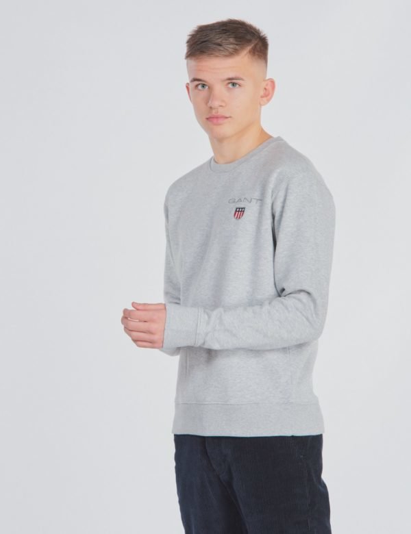 Gant Medium Shield Sweat C Neck Neule Harmaa