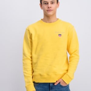 Gant Medium Shield Sweat C Neck Neule Keltainen