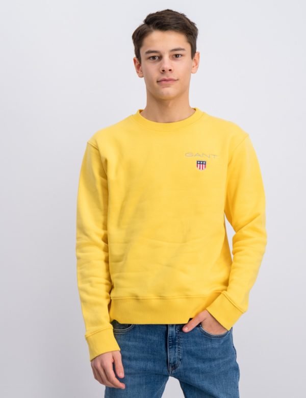 Gant Medium Shield Sweat C Neck Neule Keltainen