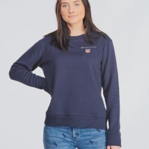 Gant Medium Shield Sweat C Neck Neule Sininen