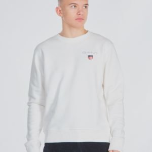 Gant Medium Shield Sweat C Neck Neule Valkoinen