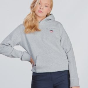 Gant Medium Shield Sweat Hoodie Huppari Harmaa