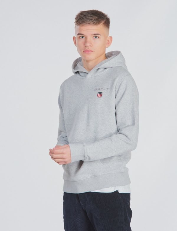 Gant Medium Shield Sweat Hoodie Huppari Harmaa