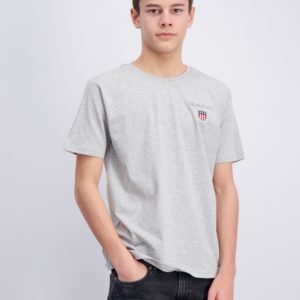 Gant Medium Shield T Shirt T-Paita Harmaa