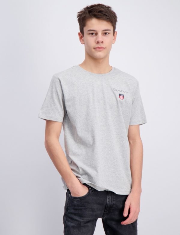 Gant Medium Shield T Shirt T-Paita Harmaa