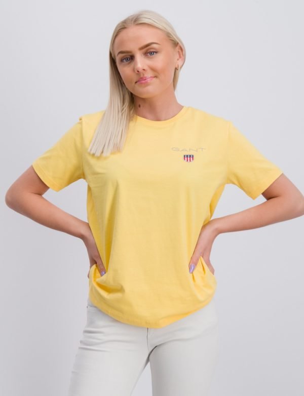 Gant Medium Shield T Shirt T-Paita Keltainen