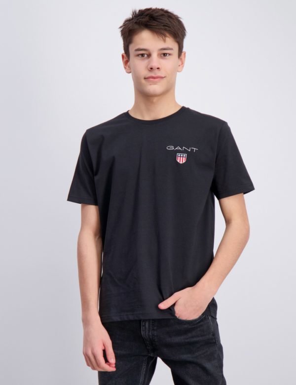 Gant Medium Shield T Shirt T-Paita Musta