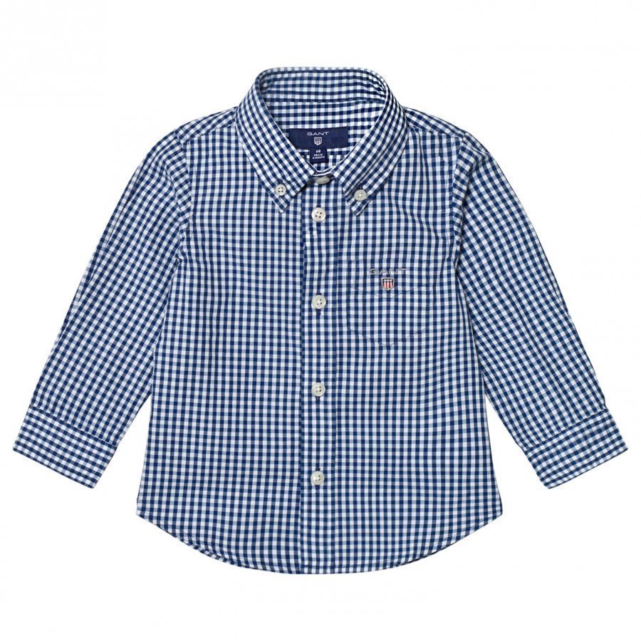 Gant Navy Classic Gingham Oxford Shirt Kauluspaita