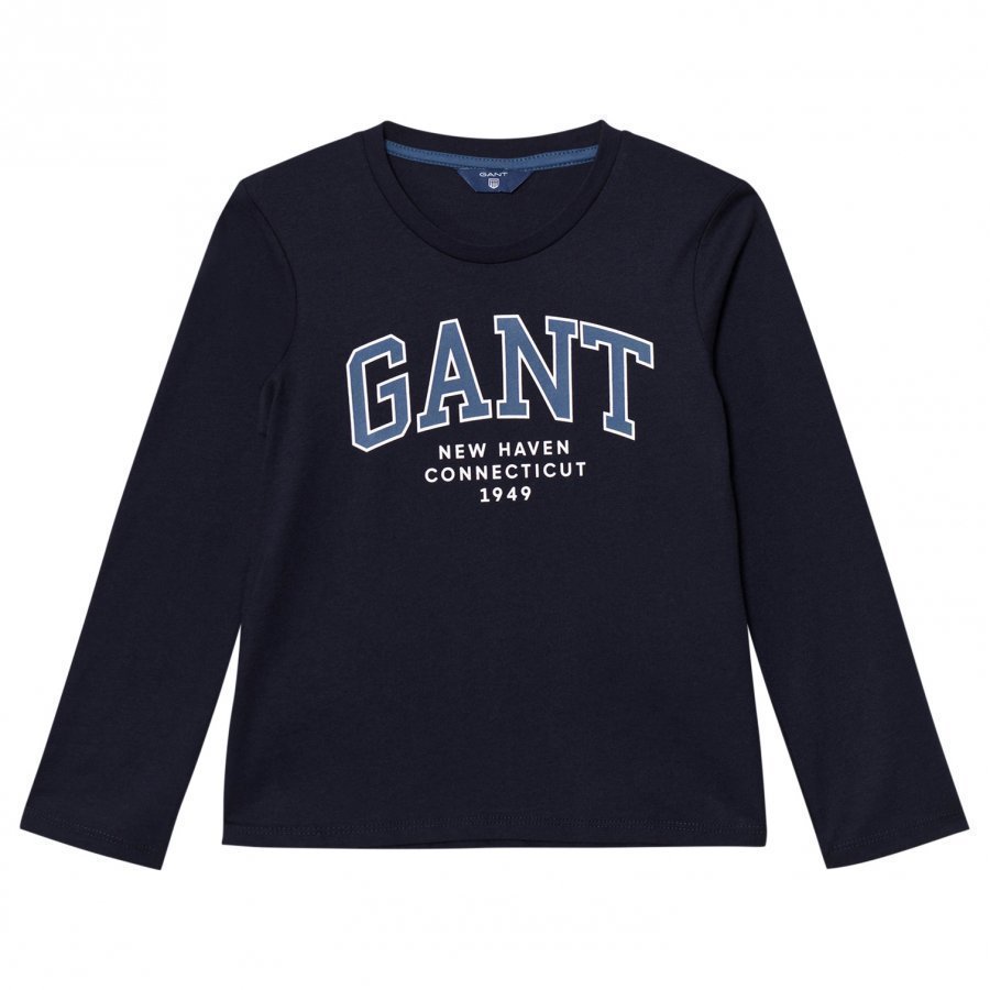 Gant Navy Logo Long Sleeve Tee T-Paita