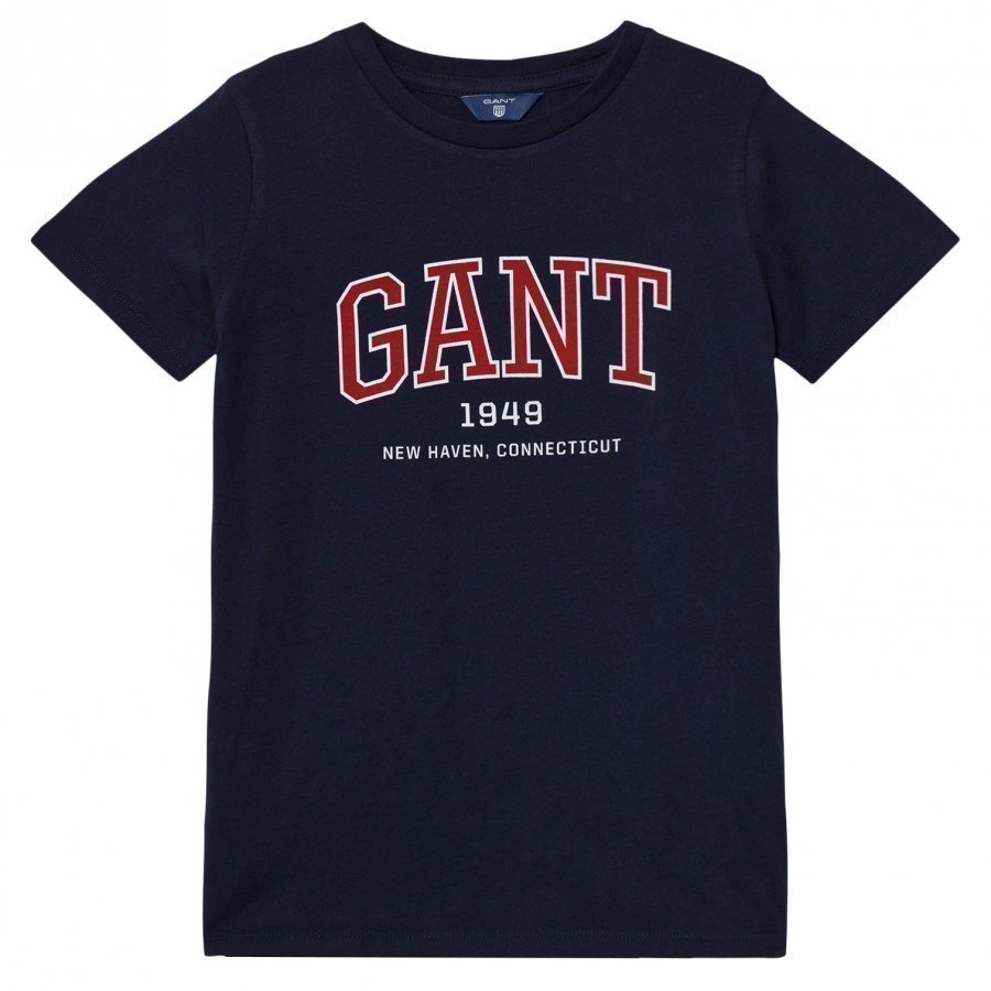 Gant Navy Usa Logo Short Sleeve Tee T-Paita